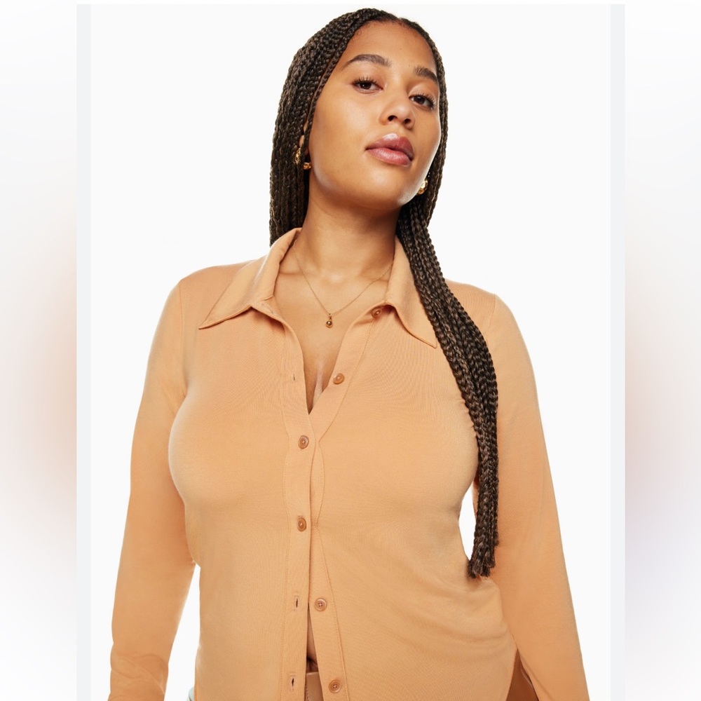 Wilfred Pose Camel Button-Down Shirt